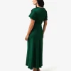 Forcast Catalina V-neck Satin Dress* Midi Dresses|Midi Dresses
