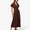 Forcast Catalina V-neck Satin Dress* Midi Dresses|Midi Dresses