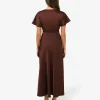 Forcast Catalina V-neck Satin Dress* Midi Dresses|Midi Dresses