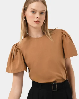 Forcast Cayla Gathered Sleeve Tee* T-Shirts & Tops|Work Tops