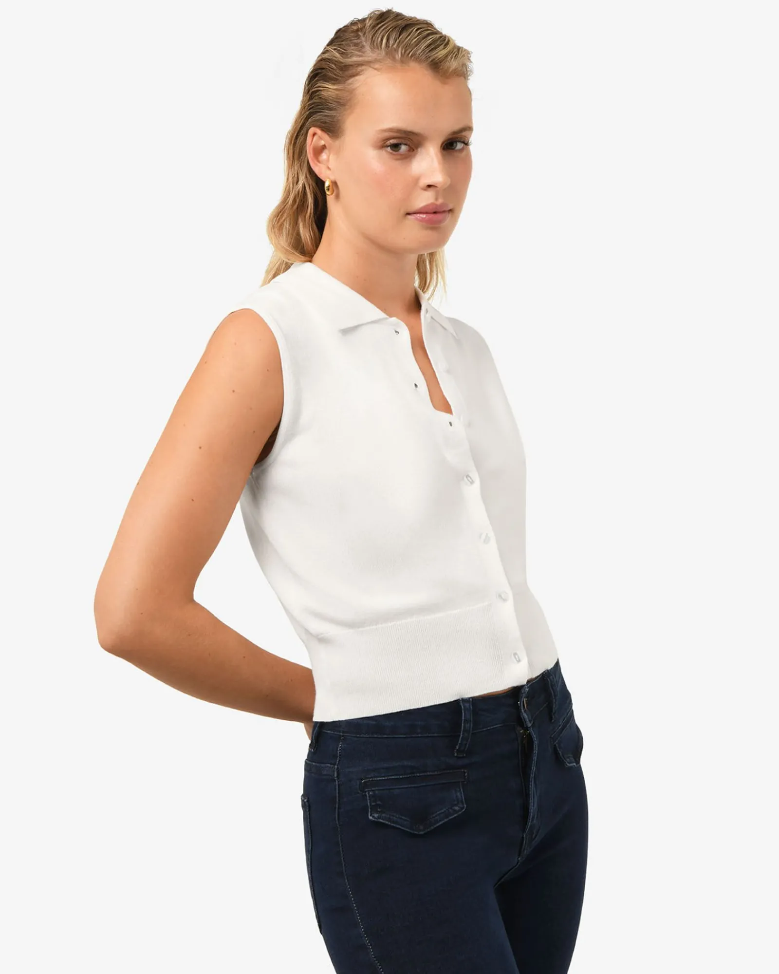 Forcast Collins Collar Knit Top* T-Shirts & Tops|Work Tops