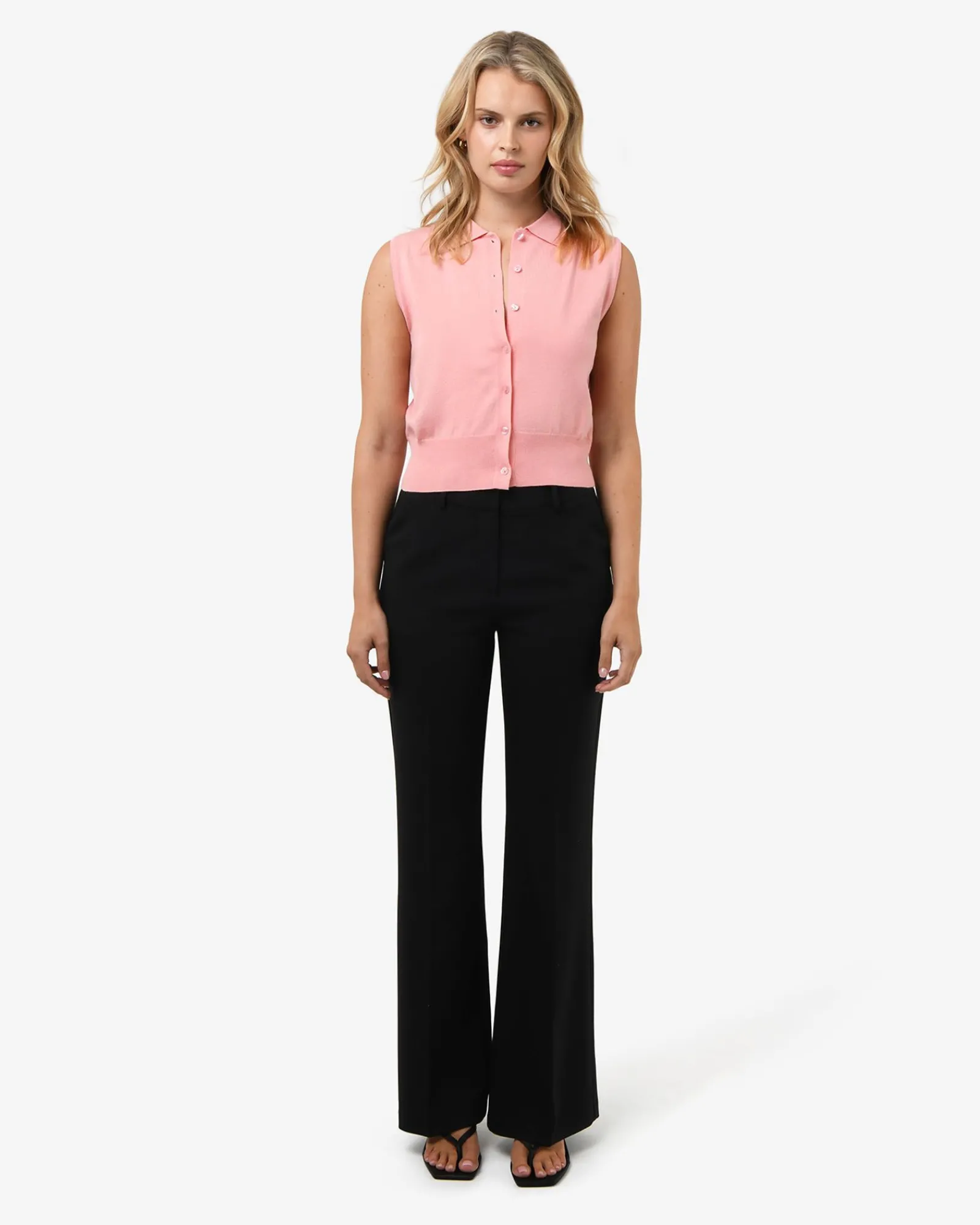 Forcast Collins Collar Knit Top* T-Shirts & Tops|Work Tops