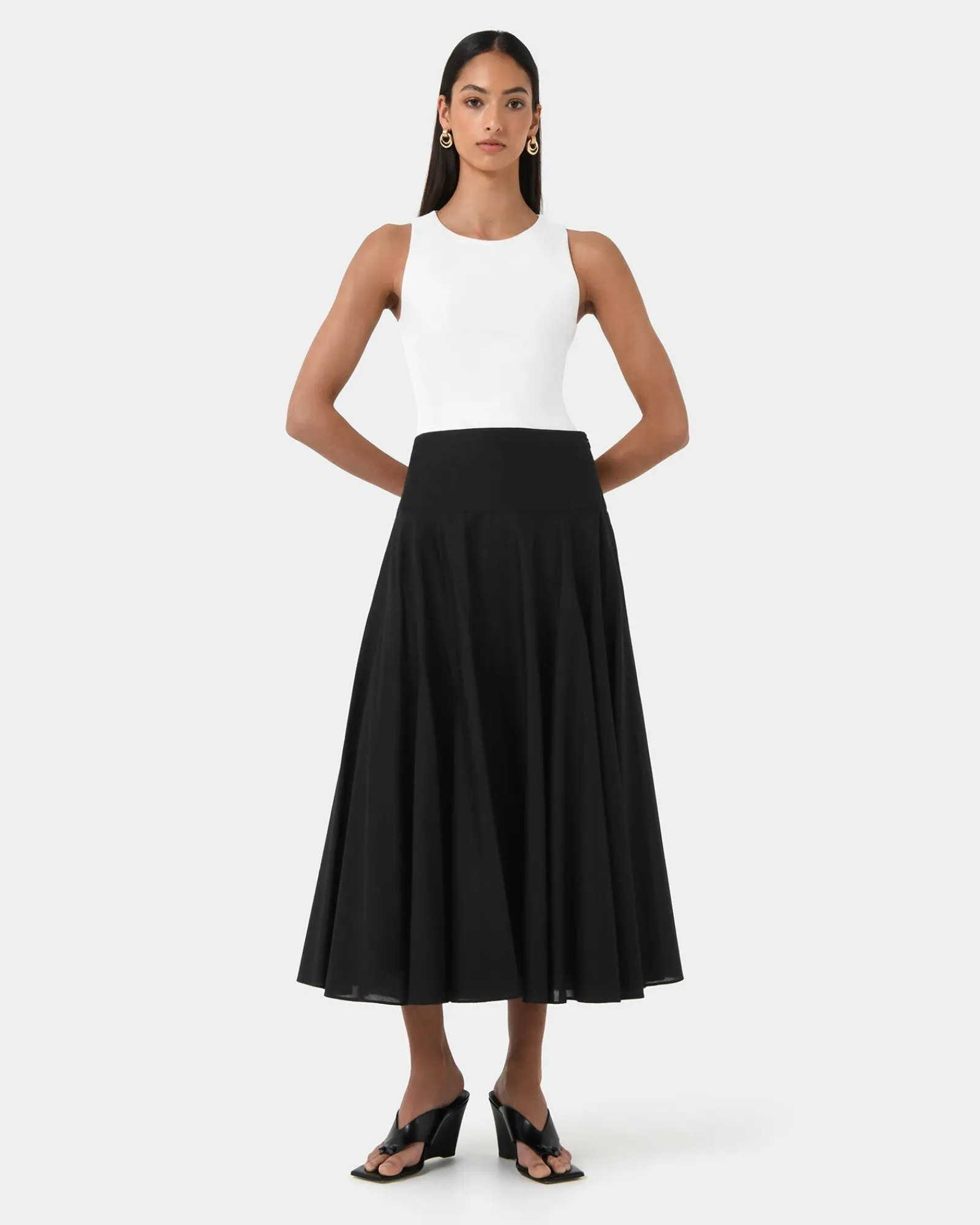 Forcast Deb Cotton Midi Full Skirt* Conscious|Midi & Maxi Skirts