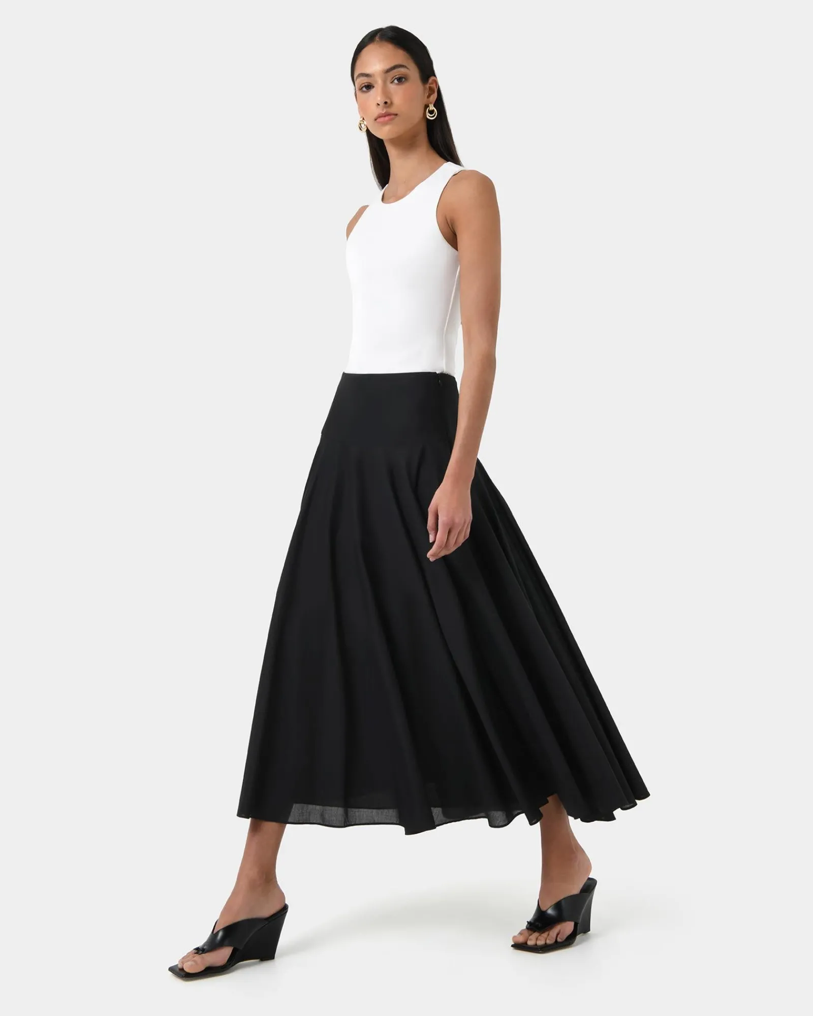 Forcast Deb Cotton Midi Full Skirt* Conscious|Midi & Maxi Skirts