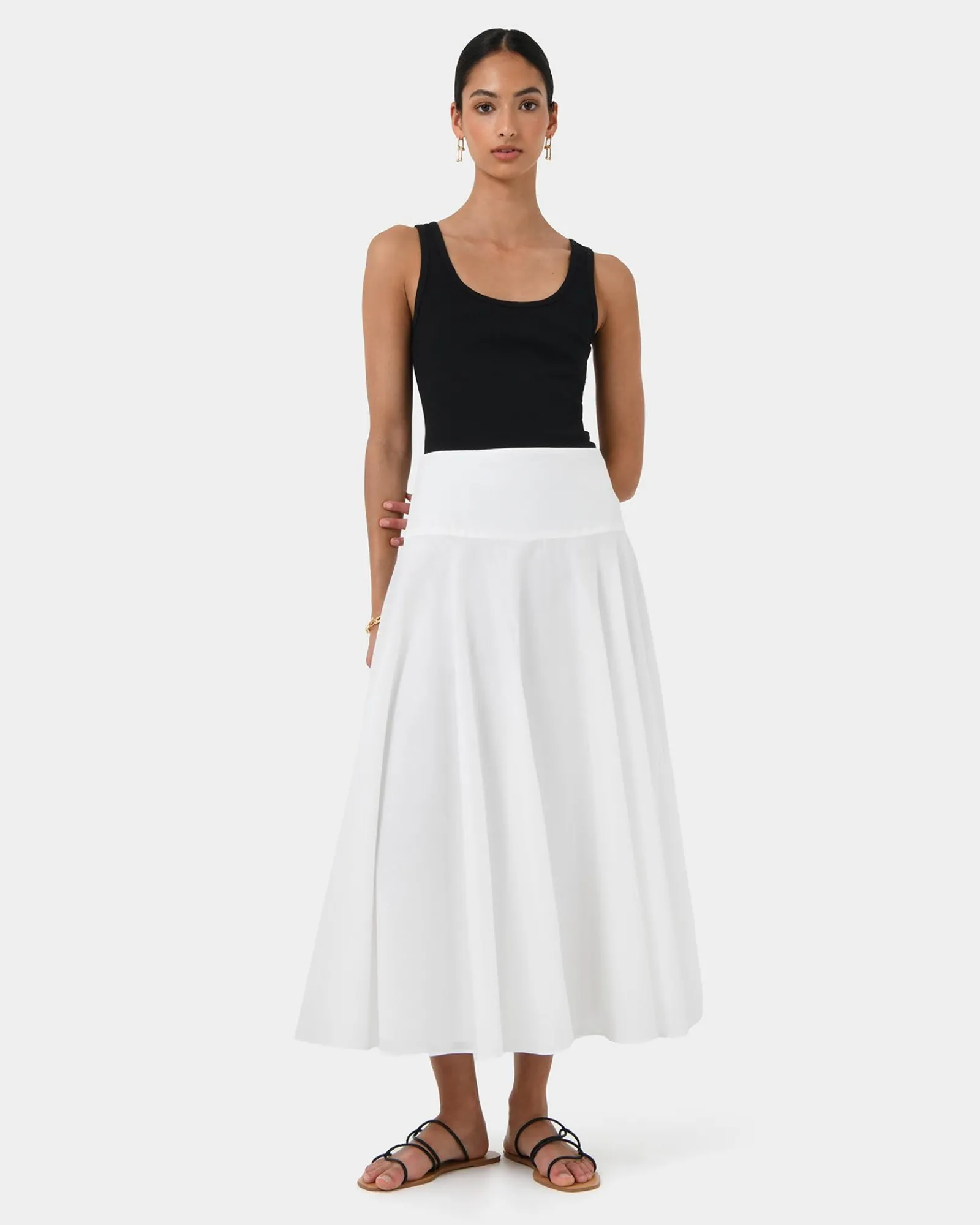 Forcast Deb Cotton Midi Full Skirt* Conscious|Midi & Maxi Skirts