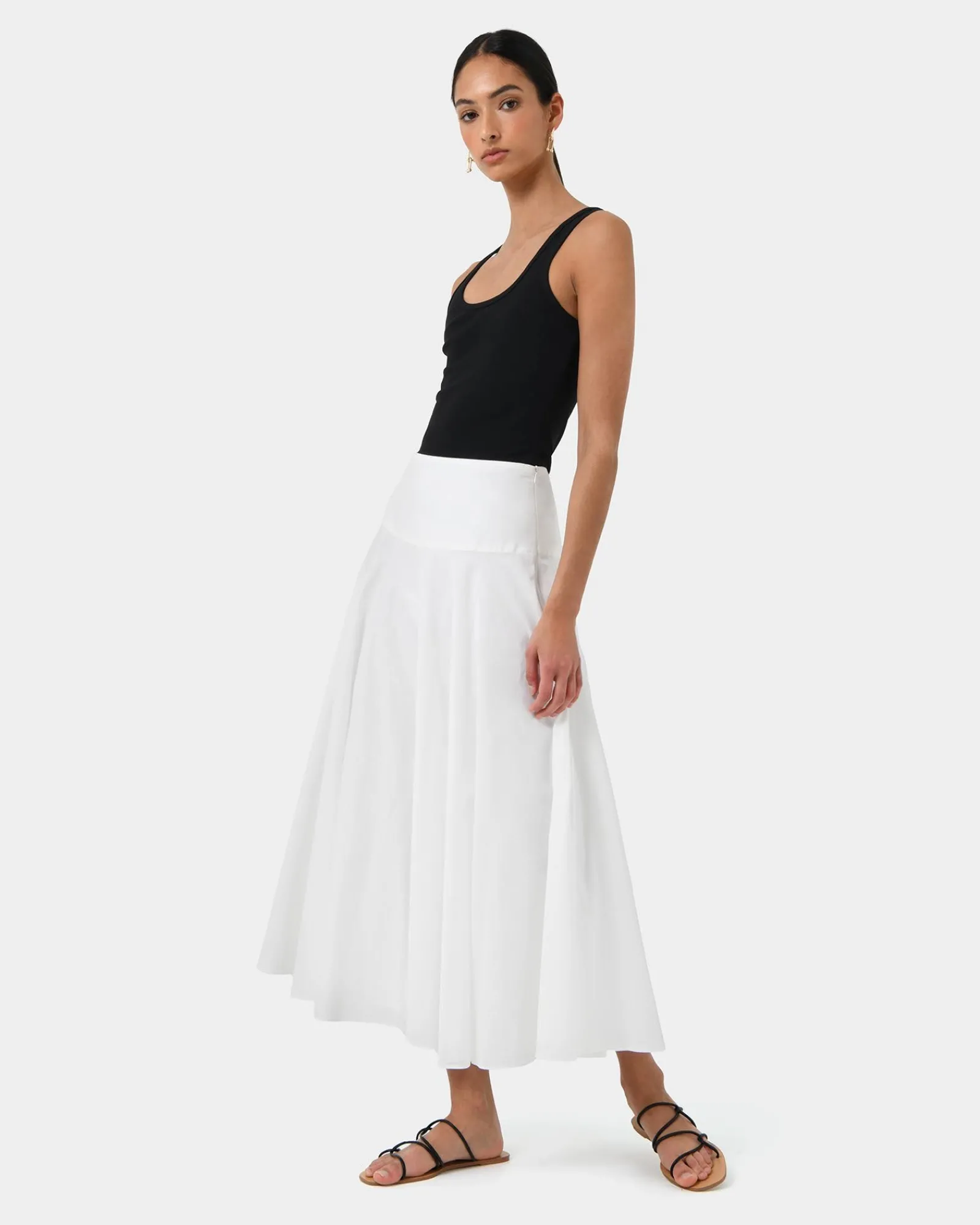 Forcast Deb Cotton Midi Full Skirt* Conscious|Midi & Maxi Skirts