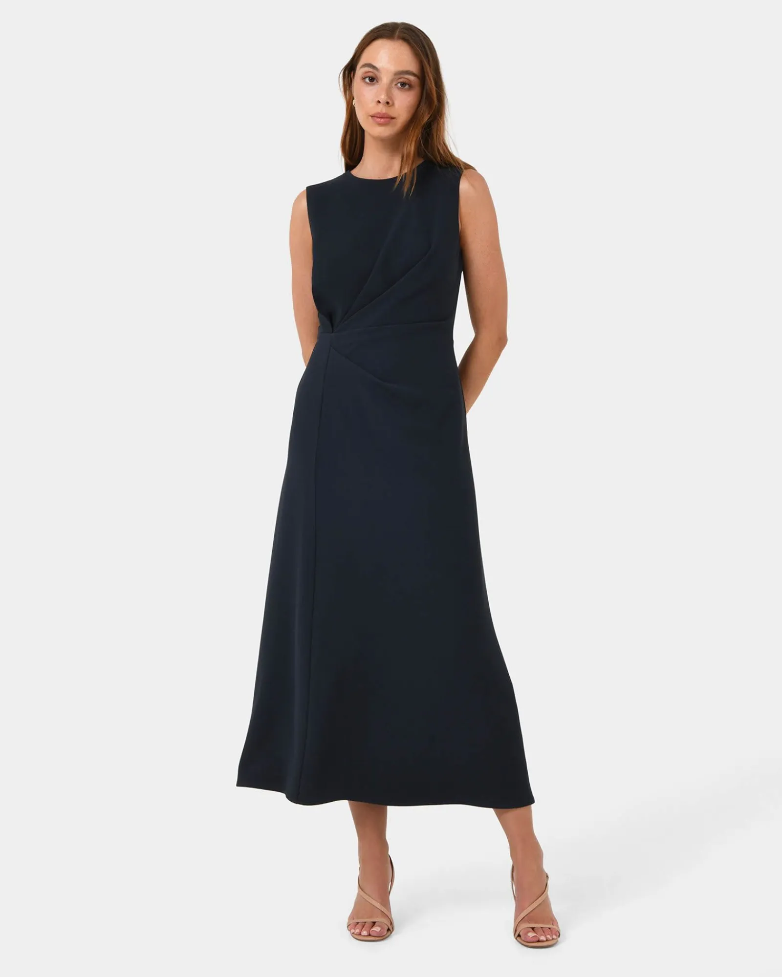 Forcast Demi Ruched Midi Dress* Midi Dresses|Midi Dresses