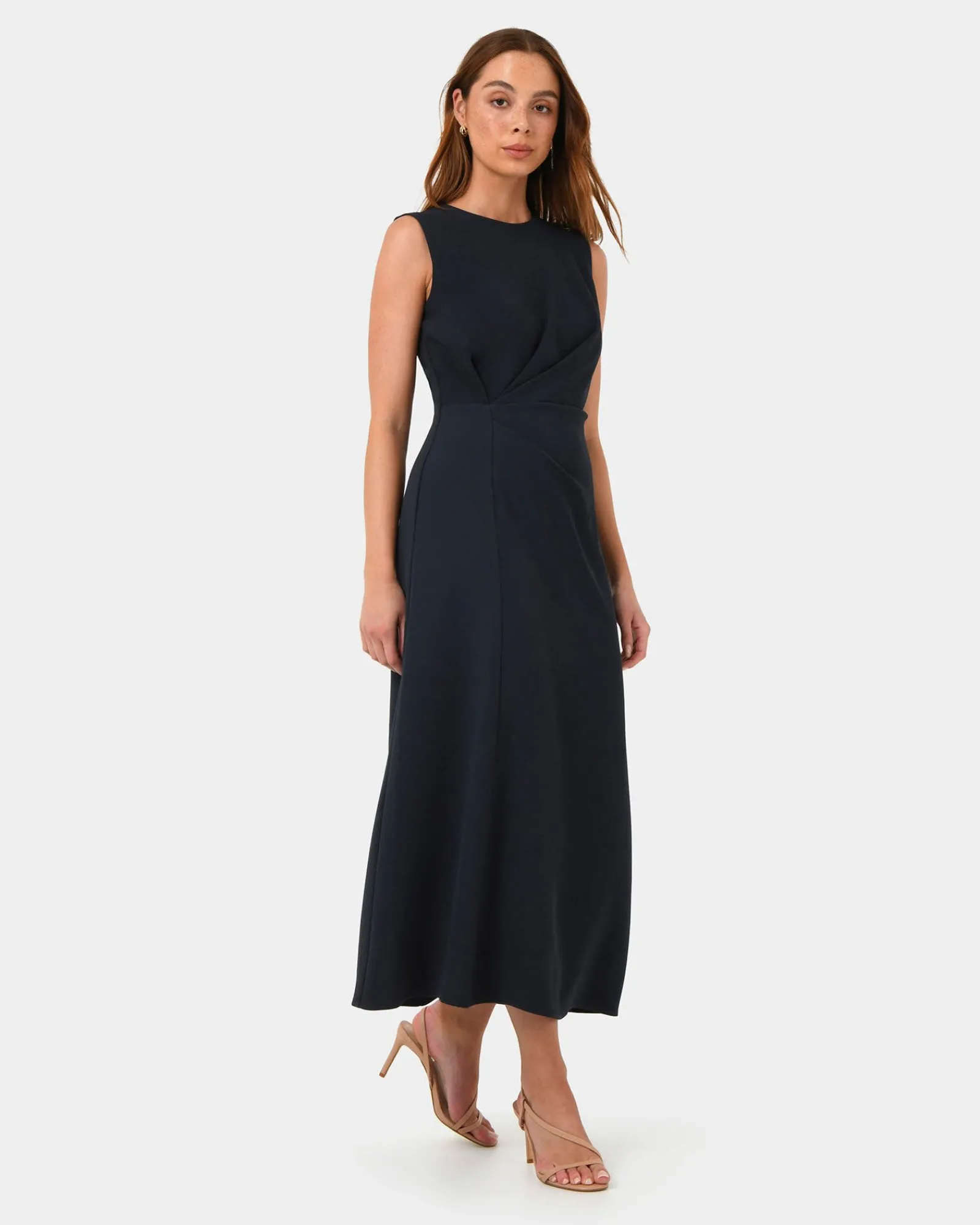 Forcast Demi Ruched Midi Dress* Midi Dresses|Midi Dresses