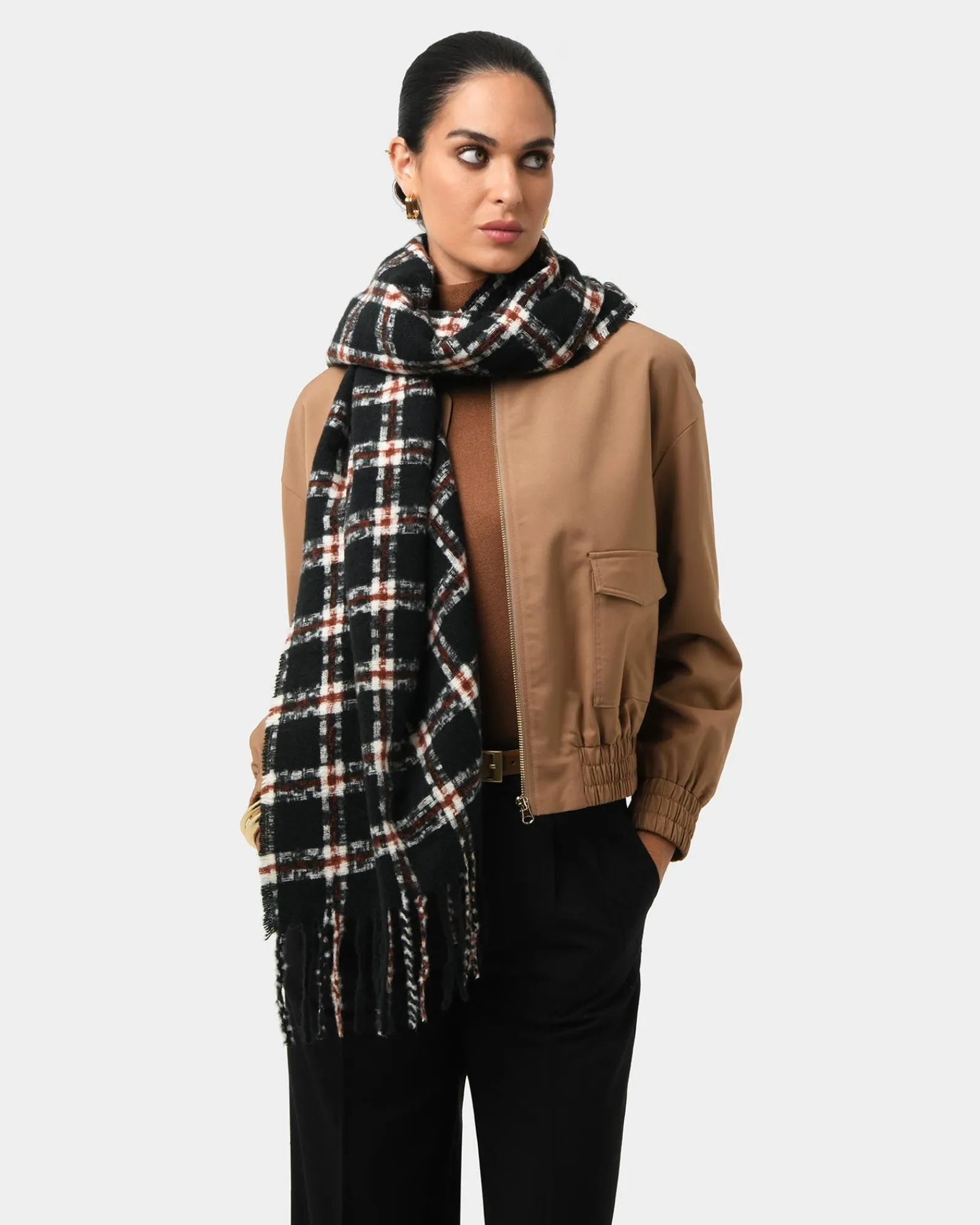 Forcast Dena Checked Scarf* Scarves