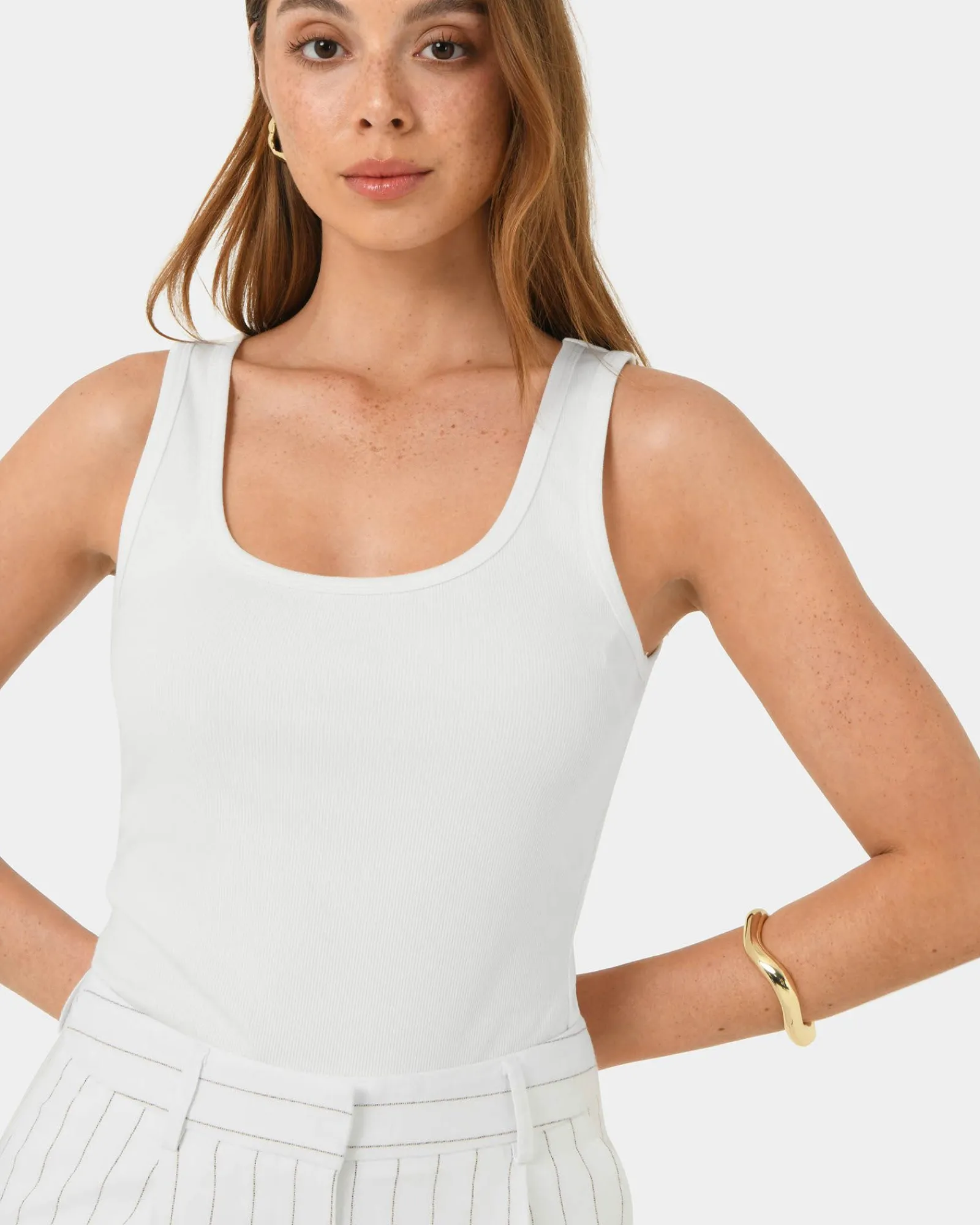 Forcast Devin Ribbed Singlet Top* T-Shirts & Tops|Work Tops