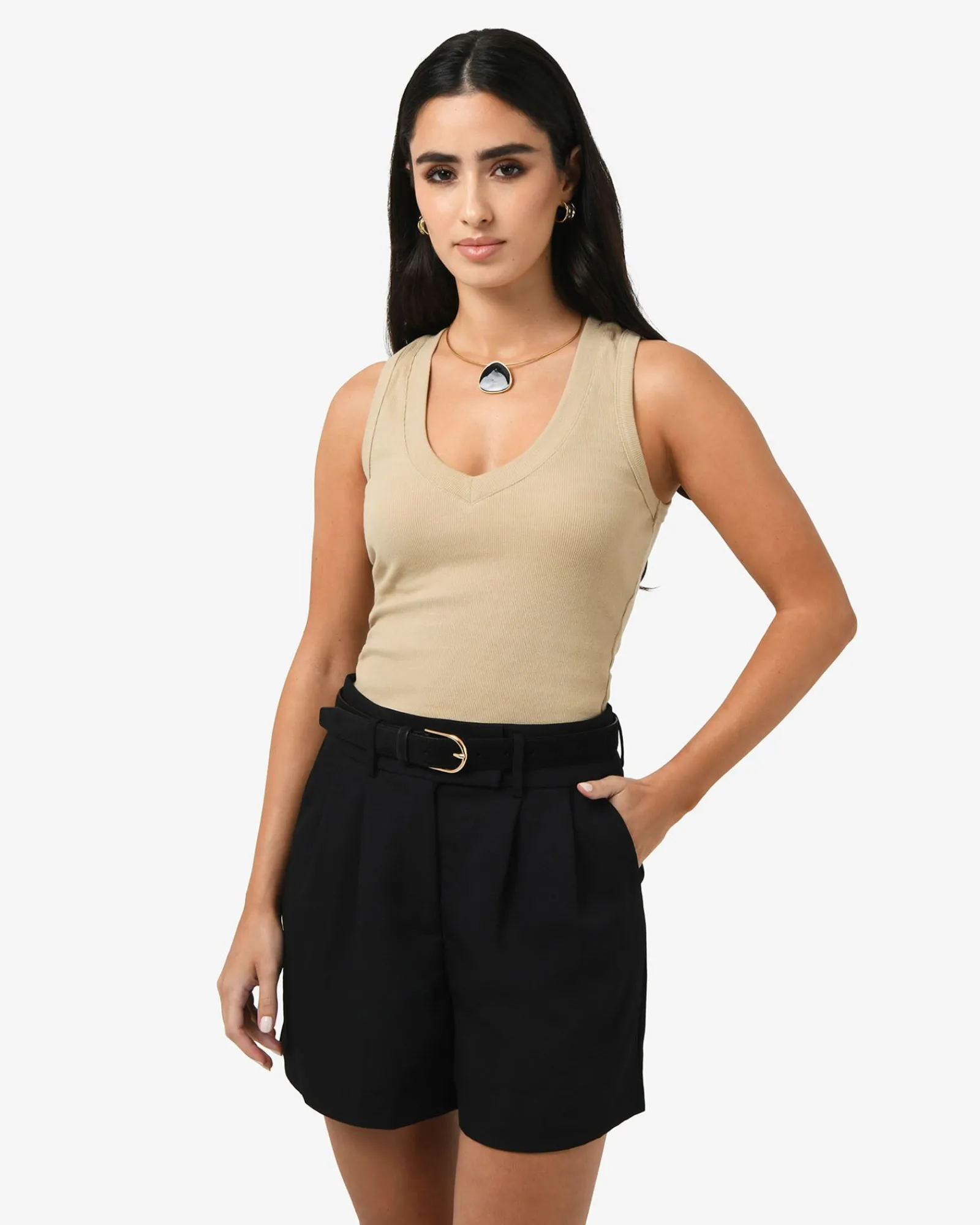 Forcast Devon V-neck Singlet* T-Shirts & Tops|Work Tops