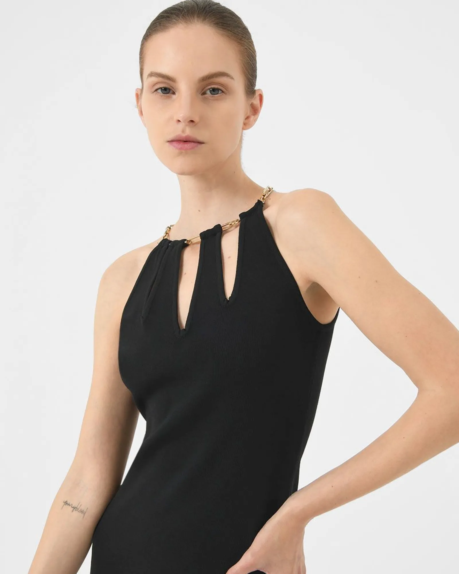 Forcast Diwa Chain Strap Knit Dress* Knit Dresses|Knit Dresses