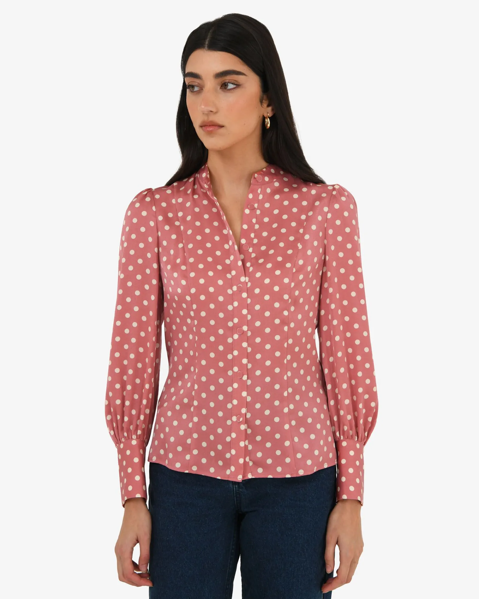 Forcast Dotti Polka Dot Printed Blouse* Long Sleeve Tops|Shirts & Blouses