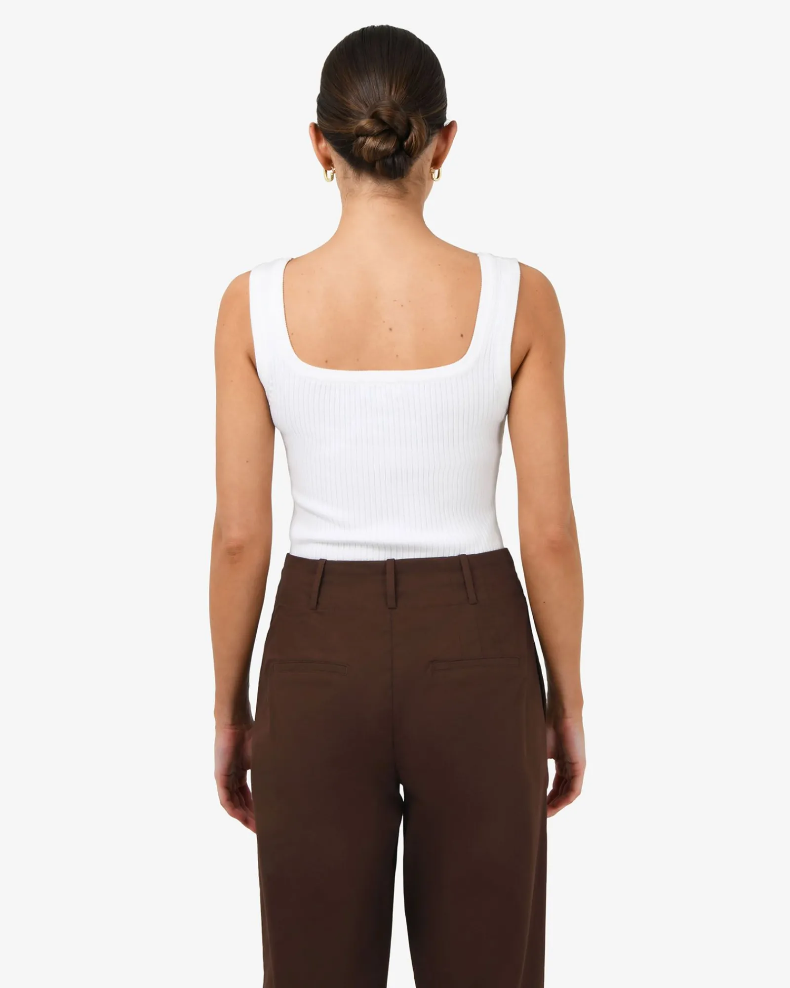 Forcast Ella Square Neck Rib Knit* T-Shirts & Tops|Work Tops