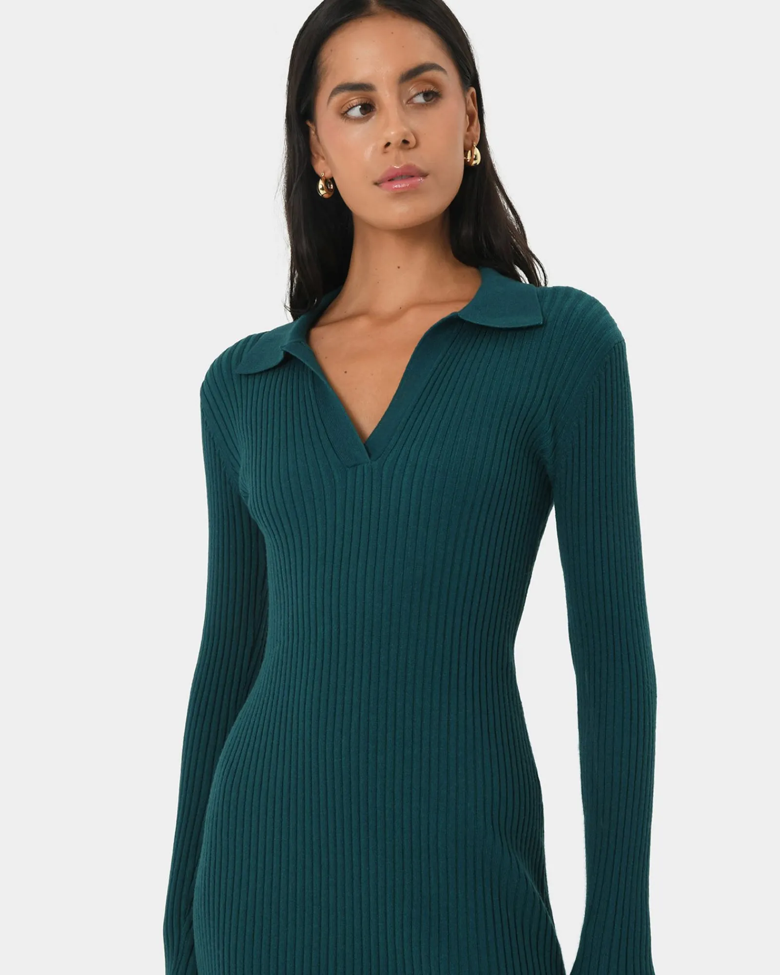 Forcast Elliot Collared Knit Dress* Knit Dresses|Knit Dresses