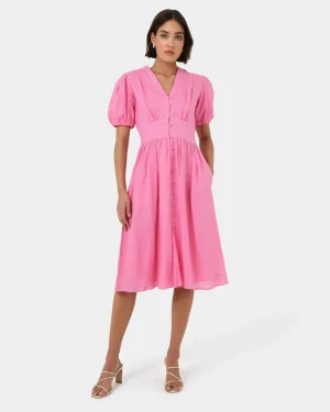 Forcast Fernanda Linen Dress* Conscious|Midi Dresses