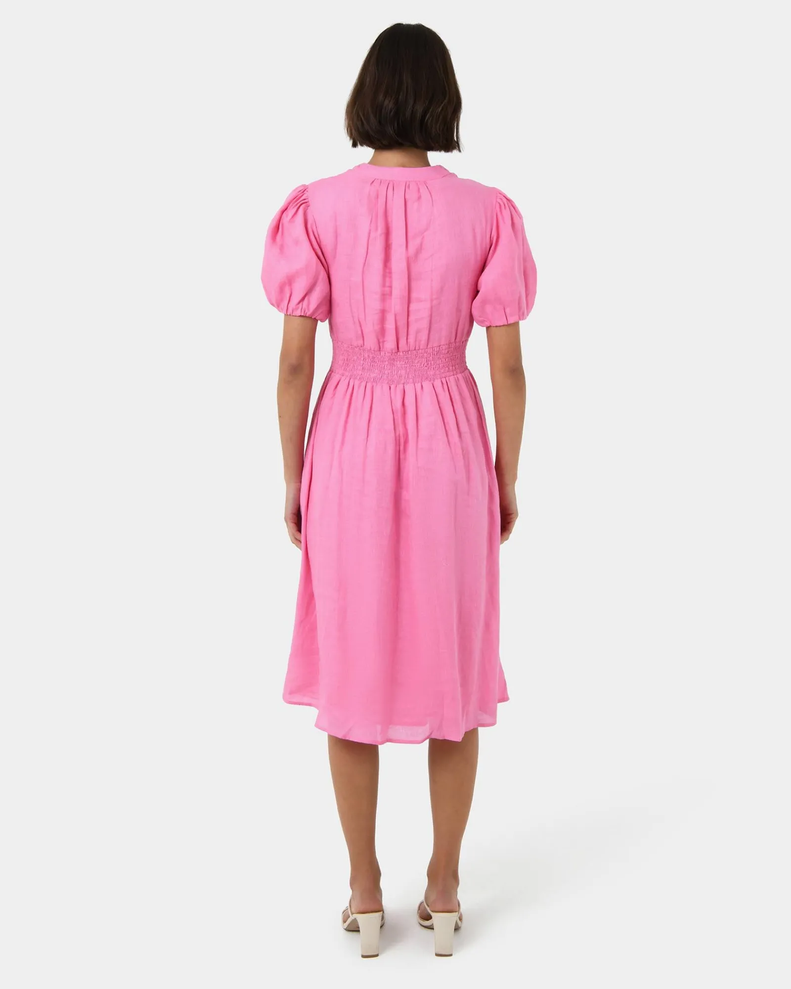 Forcast Fernanda Linen Dress* Conscious|Midi Dresses