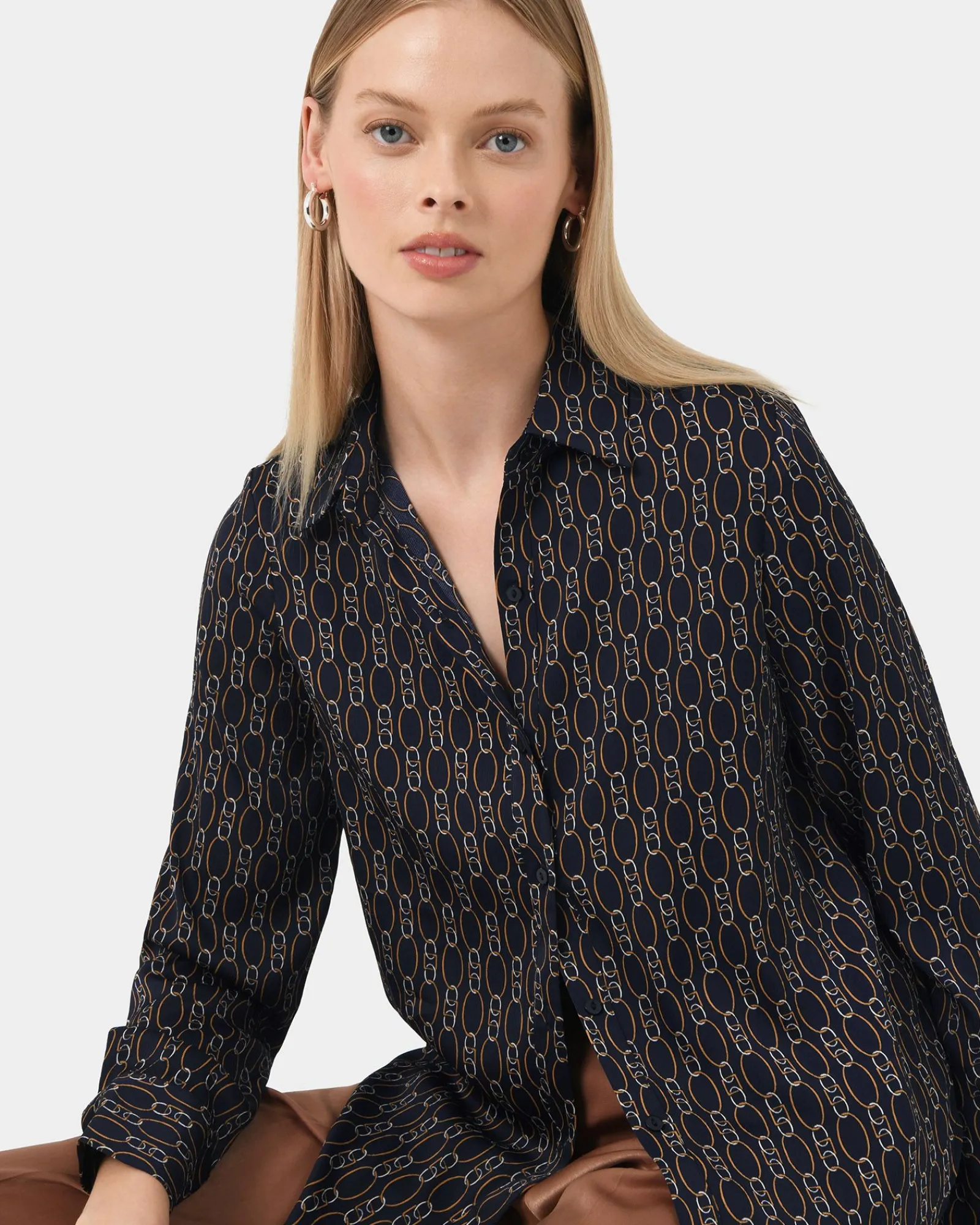 Forcast Freya Chain Print Blouse* T-Shirts & Tops|Long Sleeve Tops