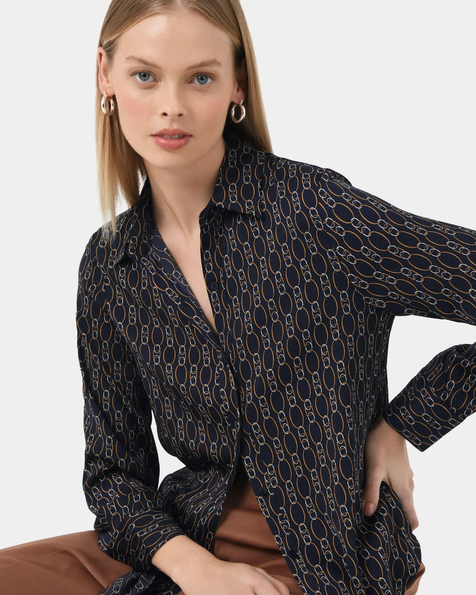 Forcast Freya Chain Print Blouse* T-Shirts & Tops|Long Sleeve Tops