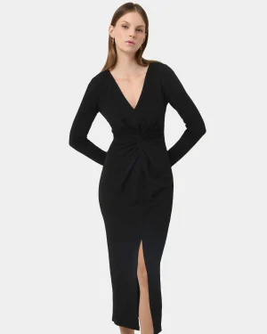 Forcast Giada Twist Knit Glitter Dress* Midi Dresses|Midi Dresses