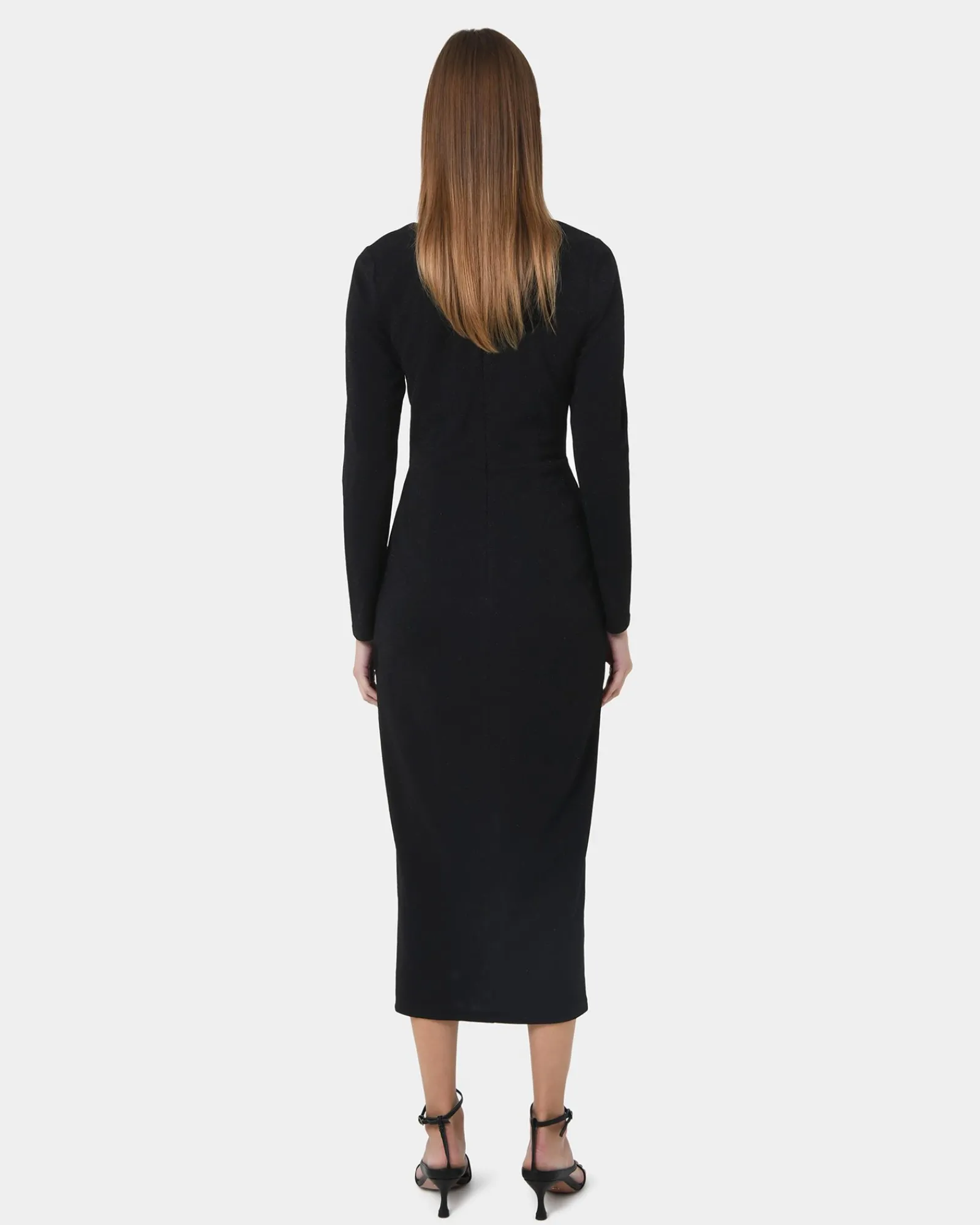 Forcast Giada Twist Knit Glitter Dress* Midi Dresses|Midi Dresses