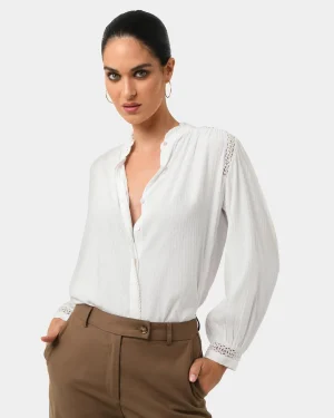 Forcast Giorga Lace Trim Blouse* T-Shirts & Tops|Long Sleeve Tops