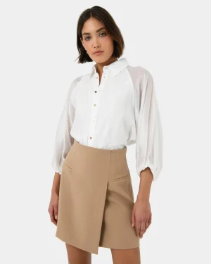 Forcast Giulia Gold Button Blouse* T-Shirts & Tops|Long Sleeve Tops