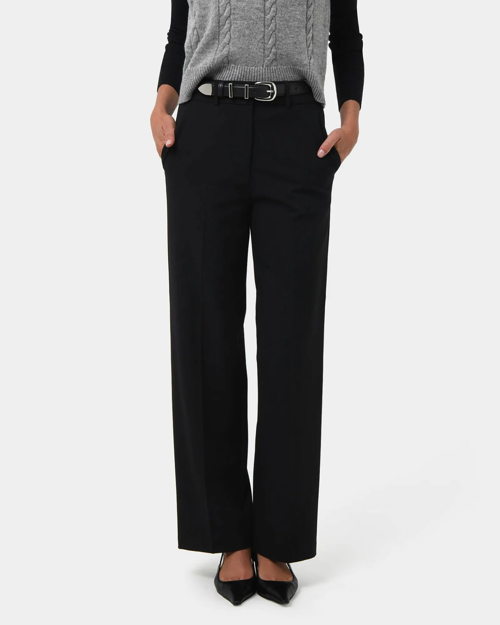 Forcast Gordon Straight Leg Pants* High-Waisted Pants|Straight Leg Pants