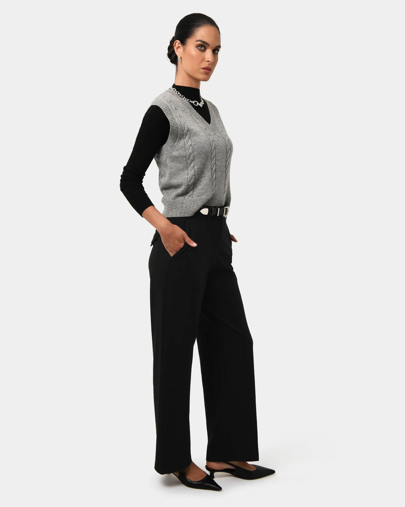 Forcast Gordon Straight Leg Pants* High-Waisted Pants|Straight Leg Pants