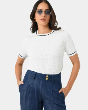 Forcast Harvey Cable Knit Top* T-Shirts & Tops|Work Tops