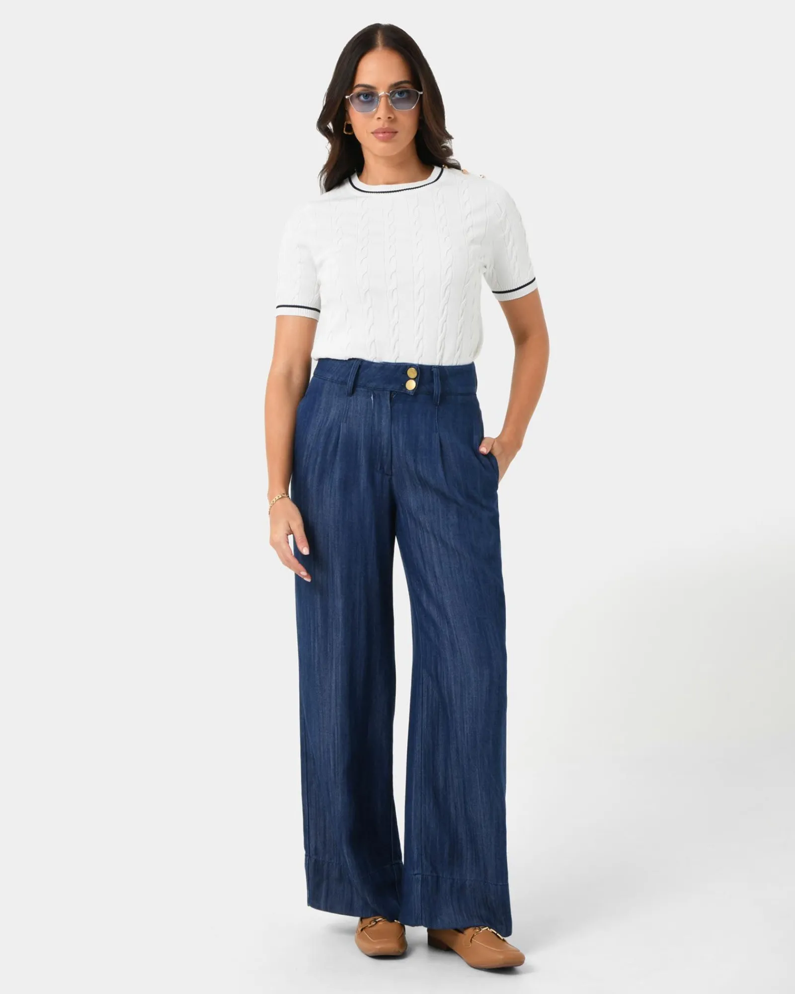 Forcast Harvey Cable Knit Top* T-Shirts & Tops|Work Tops