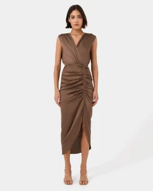 Forcast Hayden Side Ruched Dress* Midi Dresses|Midi Dresses