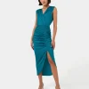 Forcast Hayden Side Ruched Dress* Midi Dresses|Midi Dresses