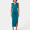 Forcast Hayden Side Ruched Dress* Midi Dresses|Midi Dresses