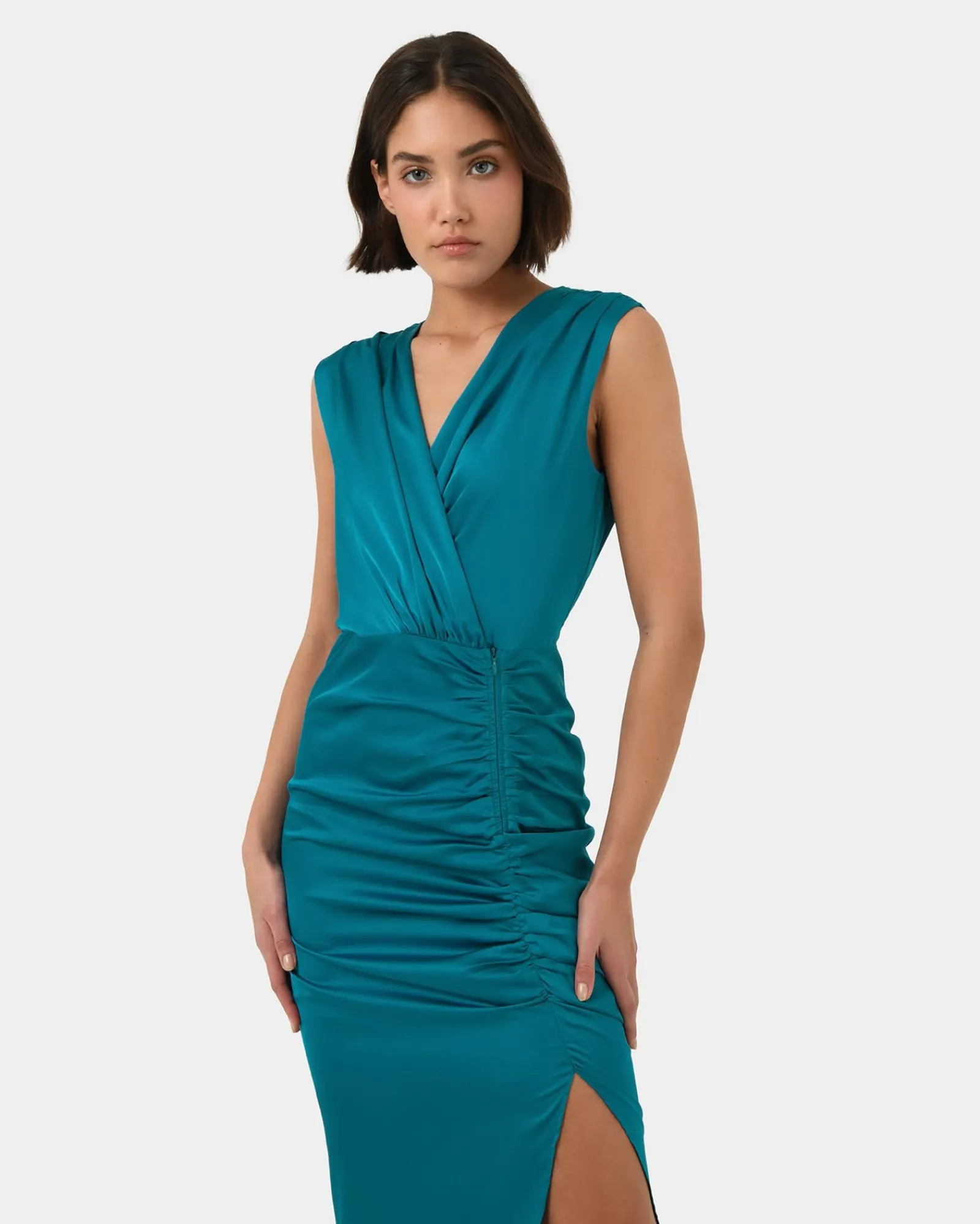 Forcast Hayden Side Ruched Dress* Midi Dresses|Midi Dresses