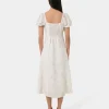 Forcast Hazy Linen Puff Sleeve Dress* Midi Dresses|Midi Dresses