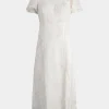 Forcast Hazy Linen Puff Sleeve Dress* Midi Dresses|Midi Dresses