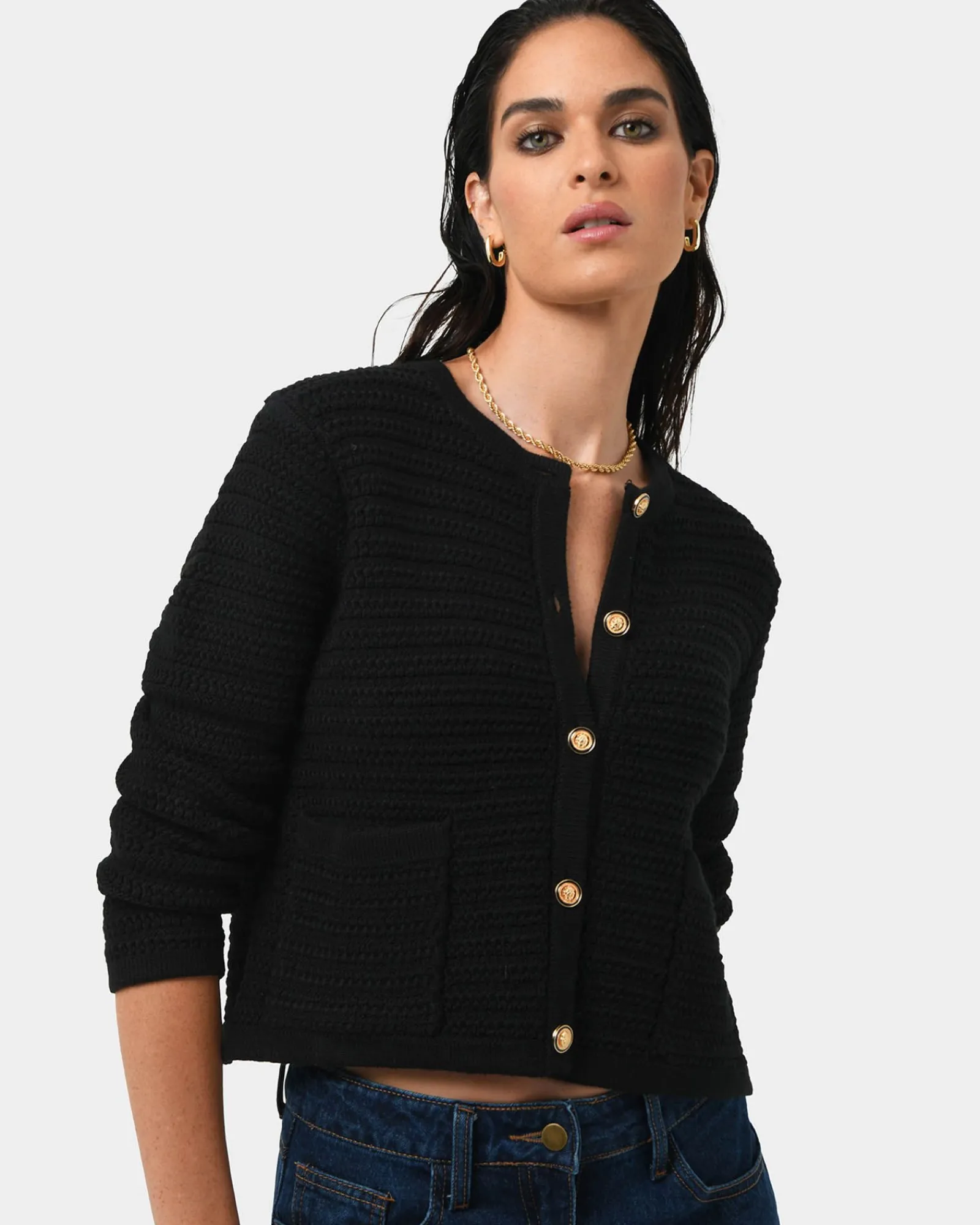 Forcast Hollis Textured Cardigan* Long Sleeve Tops|Work Tops