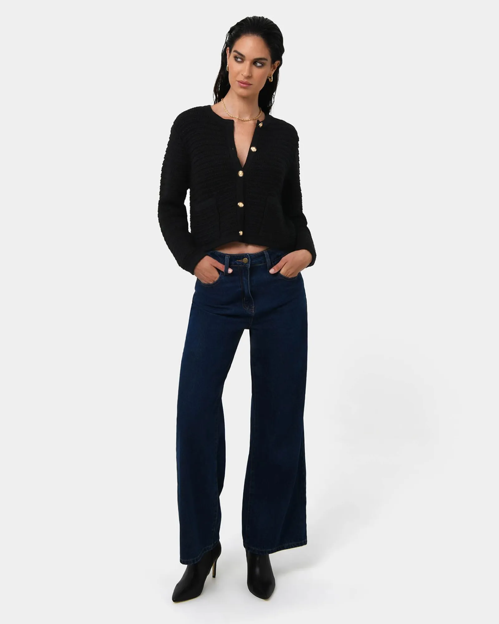 Forcast Hollis Textured Cardigan* Long Sleeve Tops|Work Tops