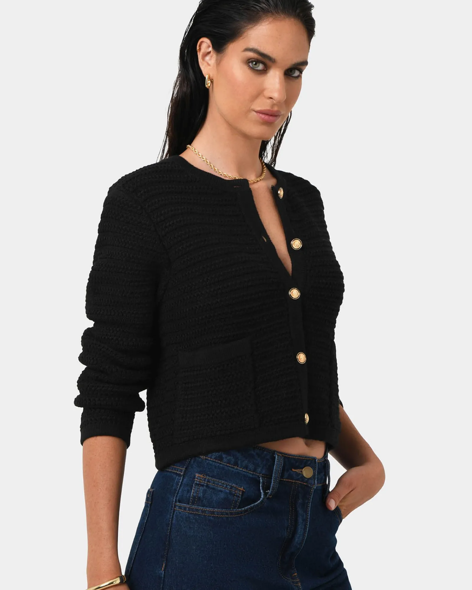 Forcast Hollis Textured Cardigan* Long Sleeve Tops|Work Tops