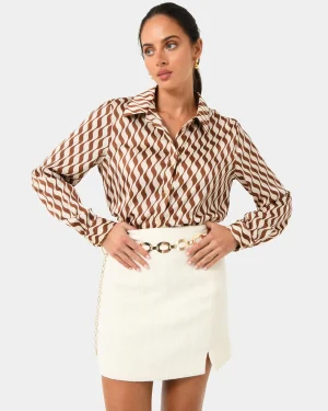 Forcast Inka Print Relaxed Shirt* T-Shirts & Tops|Long Sleeve Tops