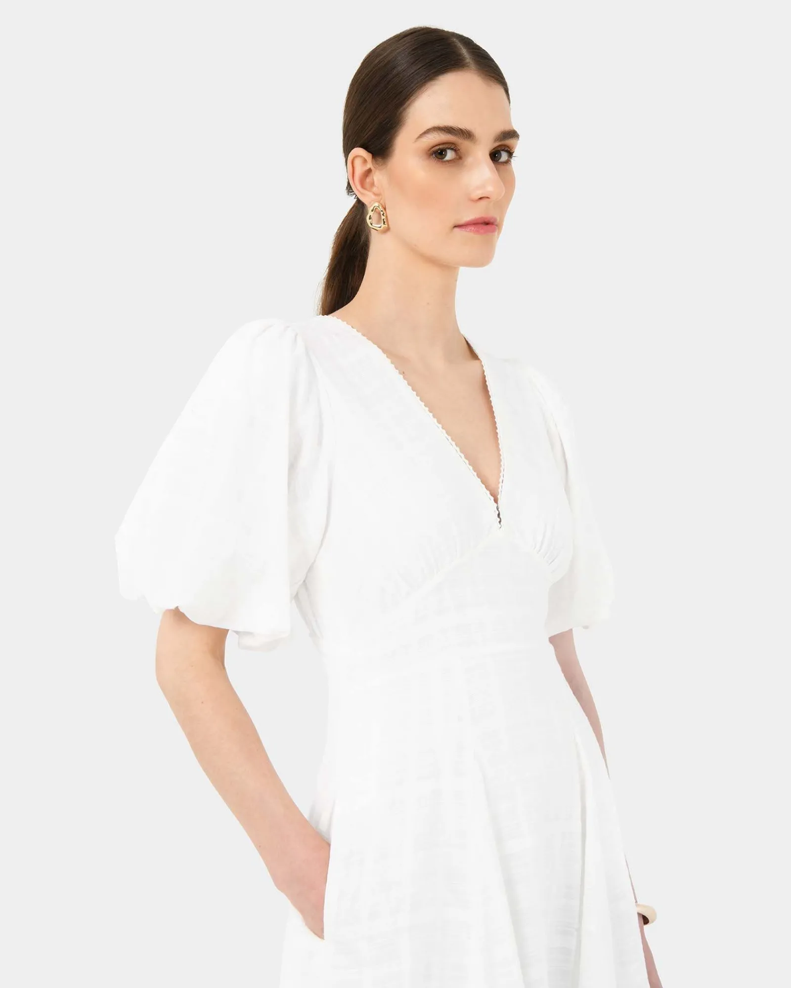 Forcast Iris Puff Sleeve Midi Dress* Midi Dresses|Midi Dresses