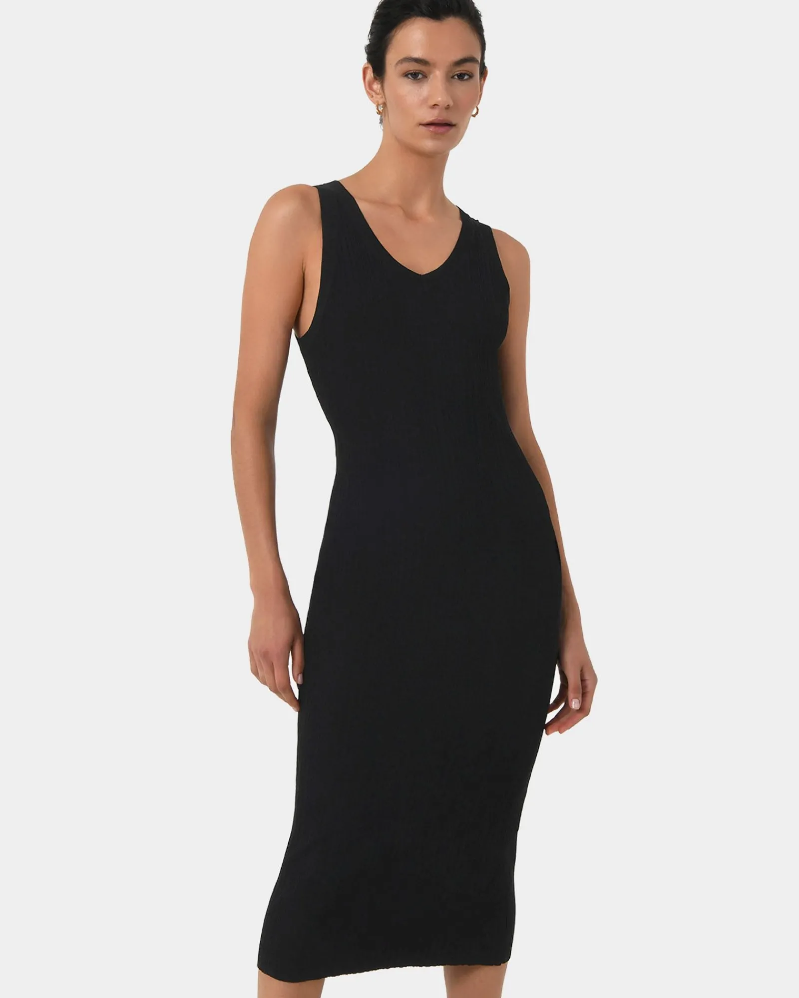 Forcast Isadora V-neck Knit Dress* Midi Dresses|Midi Dresses