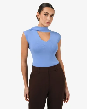 Forcast Isadora V-neck Scarf Knit Top* T-Shirts & Tops|Work Tops
