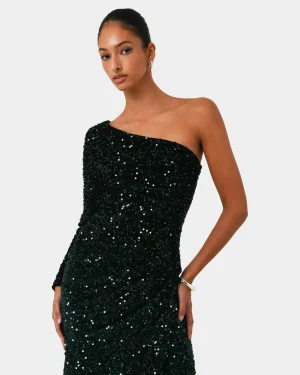 Forcast Ivy One Shoulder Sequin Dress* Midi Dresses|Midi Dresses