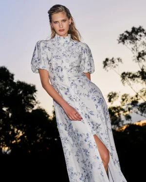 Forcast Jasmine Puff Sleeve Dress* Midi Dresses|Midi Dresses