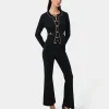 Forcast Jordy Flared Knit Pants* High-Waisted Pants|Work Pants