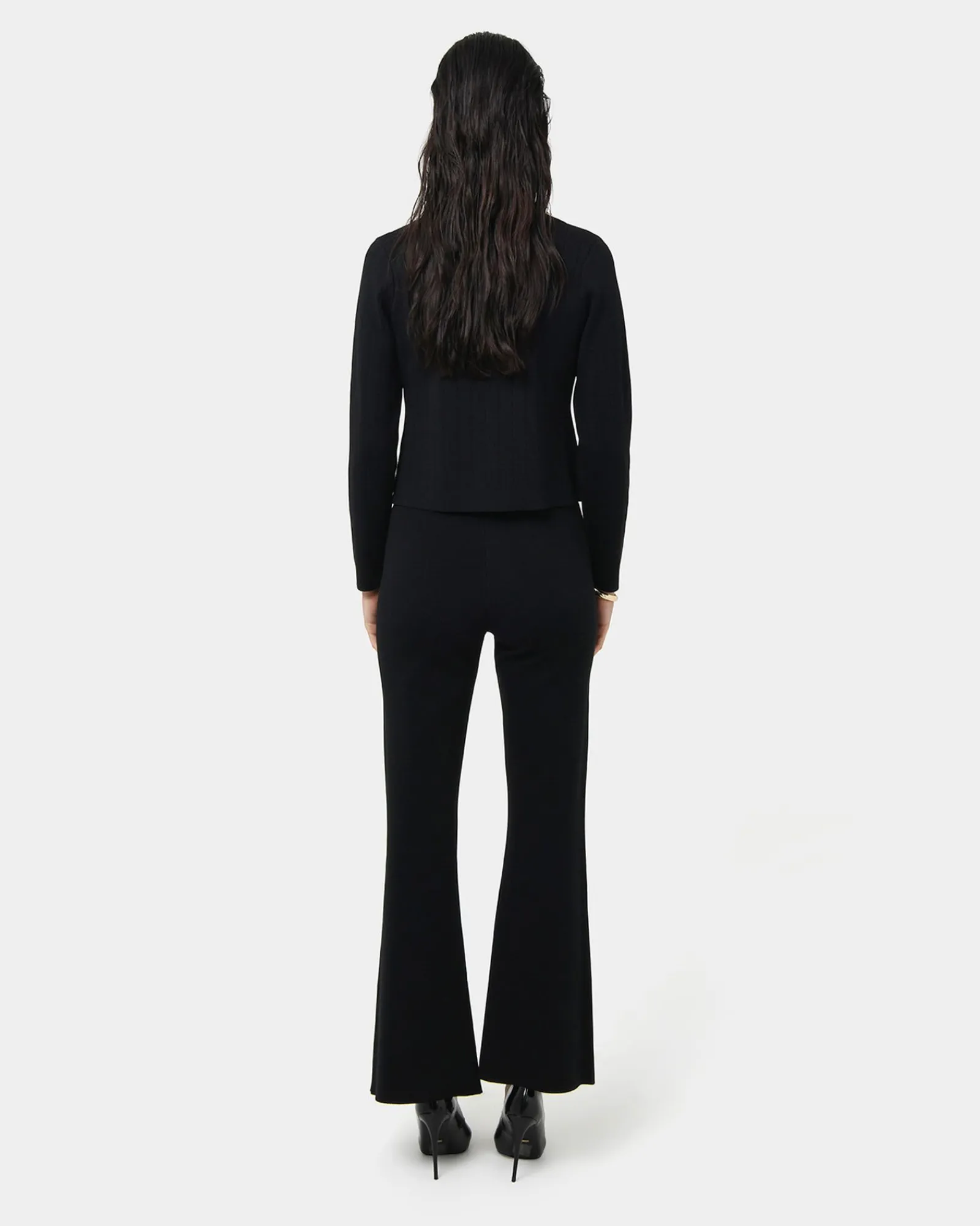 Forcast Jordy Flared Knit Pants* High-Waisted Pants|Work Pants
