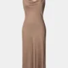Forcast Joy Satin Cowl Neck Dress* Midi Dresses|Midi Dresses