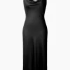 Forcast Joy Satin Cowl Neck Dress* Midi Dresses|Midi Dresses